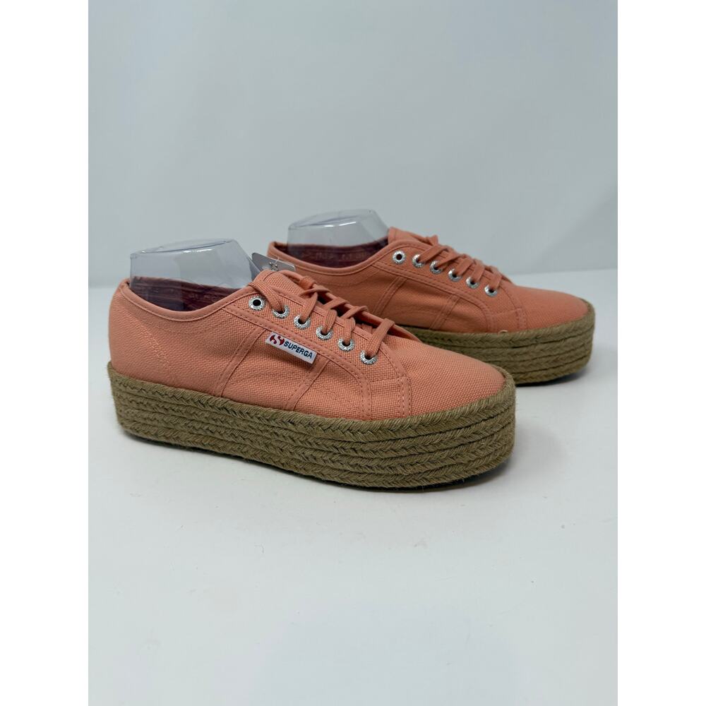Superga Platform Espadrille Sneakers Women's 9.5 (41) Coral Casual Statement NWT - Picture 7 of 16